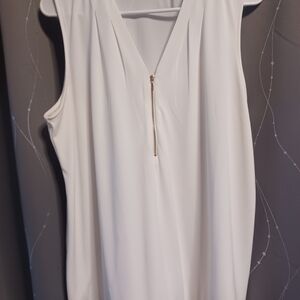 Ivanka Trump White Sleeveless Blouse